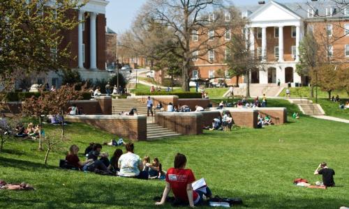 students on campus